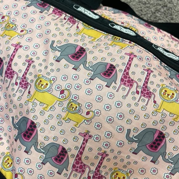 LeSportsac Pink Animal Noah's Ark Print Duffle Bag - Picture 3 of 9